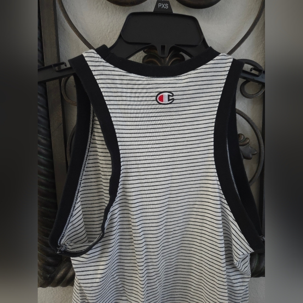 Champion Black and White Striped Tank Top - Picture 7 of 8